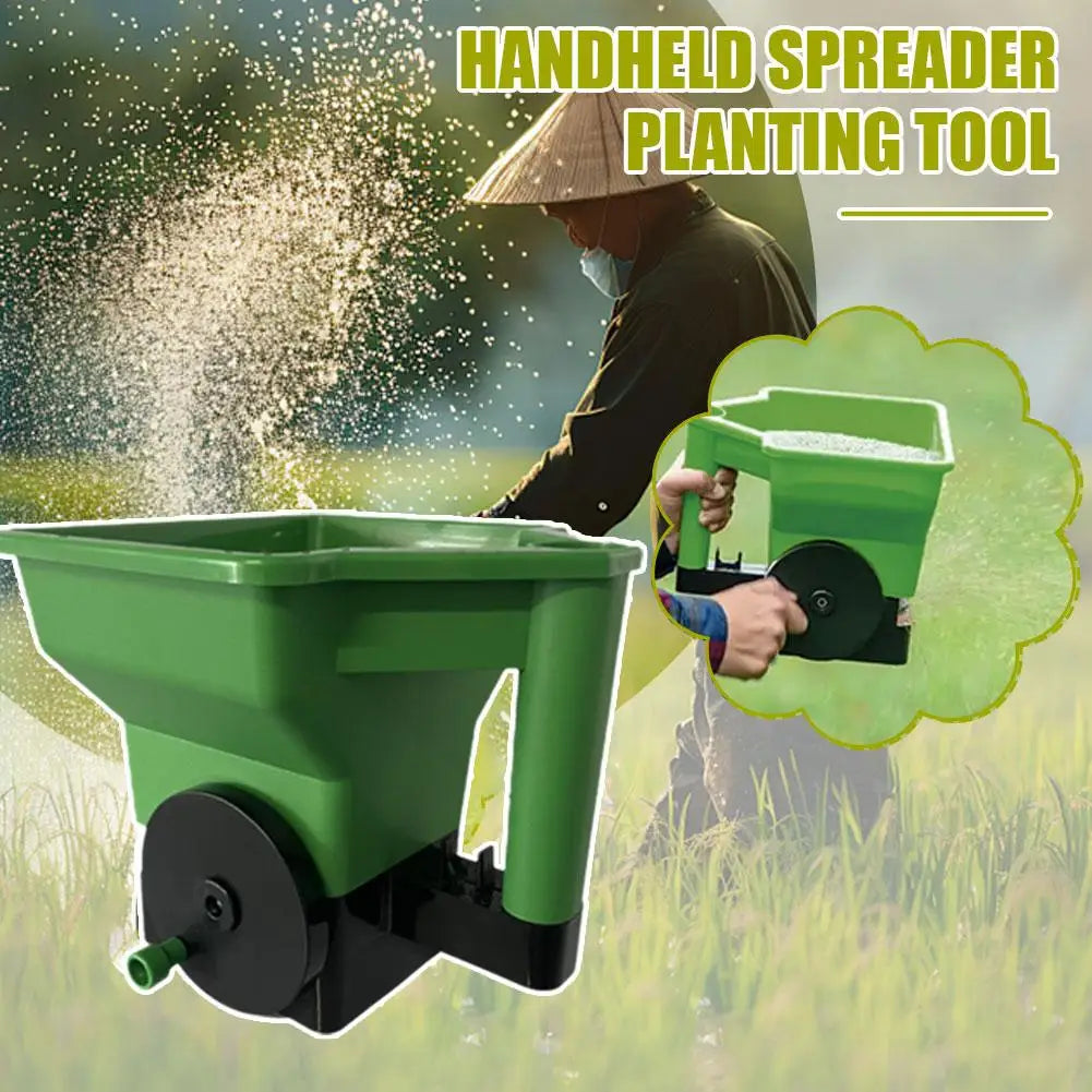 Gardening Seed Spreader Manual Seeder Capacity with 5 Gears Adjustable for Sowing Fertilizing Melting Snow for Garden Lawn