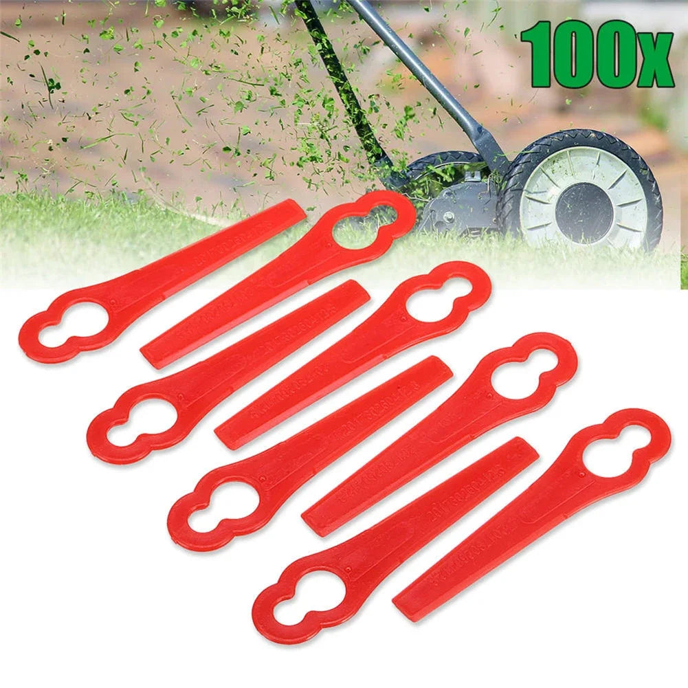 20-200pcs Lawnmower Blades Plastic L83 Grass Cutting Blade Replacement Parts Mowing Machine Blade Garden Cordless Grass Trimmer