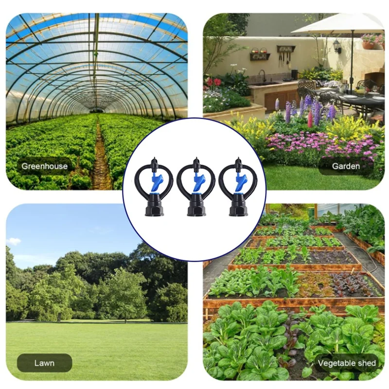 BAAG-50PCS Butterfly Sprinkler Automatic External Wire Impeller Nozzle 360 Degree Automatic Rotation Sprinkler Irrigation