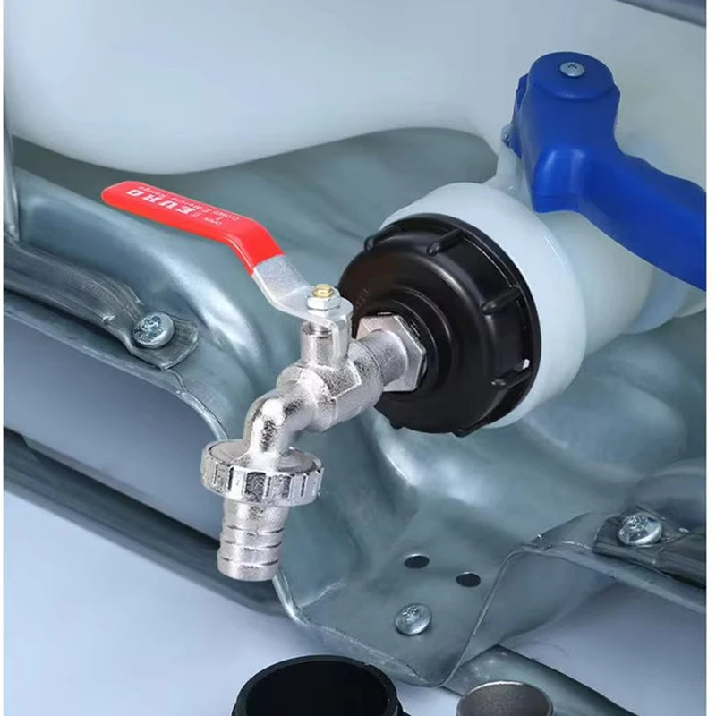 1PC Durable IBC Tank Tap Adapter S60*6 Coarse Thread to 1/2'' 3/4'' Connector Replacement Valve Garden Home Valve Fitting Faucet