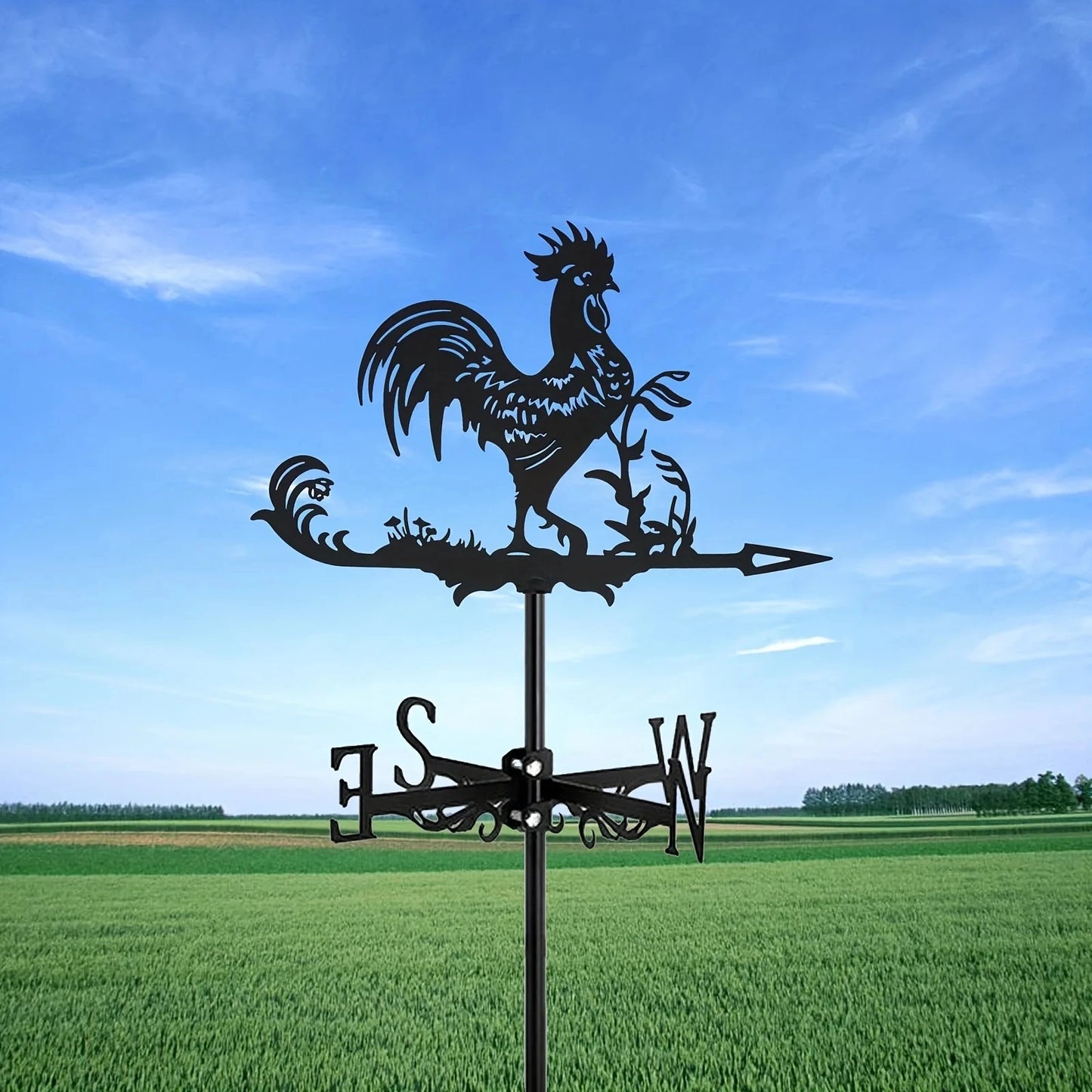 Metal Weathervane Silhouette Art Vane Standing Decor Roof WeatherVane Garden Yard Decoration For Shed Home Fence