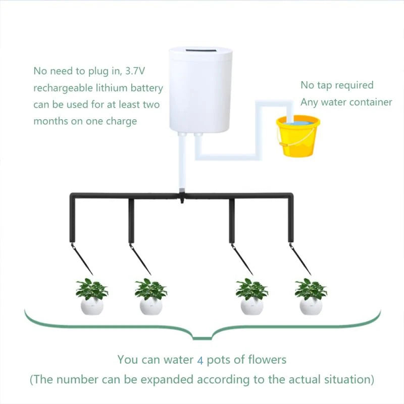 2/4/8 Heads Automatic Watering Pump Controller Plant Flower Home Sprinkler Drip Irrigation Device Pump Timer System Garden Tool