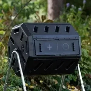 Outdoor Dual Chamber Tumbling Canadian-Made, 100% Recycled Resin - Outdoor Rotating Compost Tumbler Bin for Garden, Kitchen