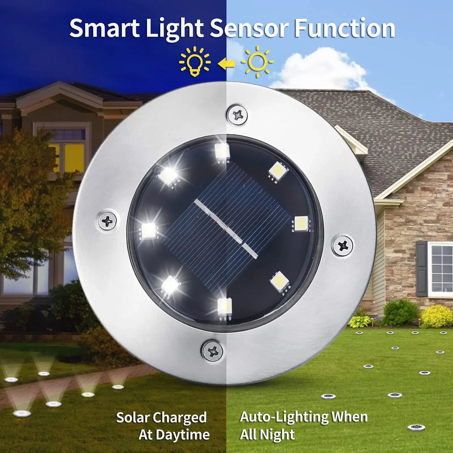 1/2pcs/4pcs/8pcs Outdoor Solar Lights Buried Garden Decor 8/20LED