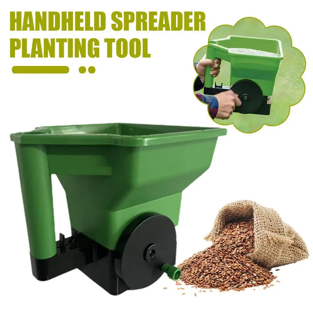Gardening Seed Spreader Manual Seeder Capacity with 5 Gears Adjustable for Sowing Fertilizing Melting Snow for Garden Lawn