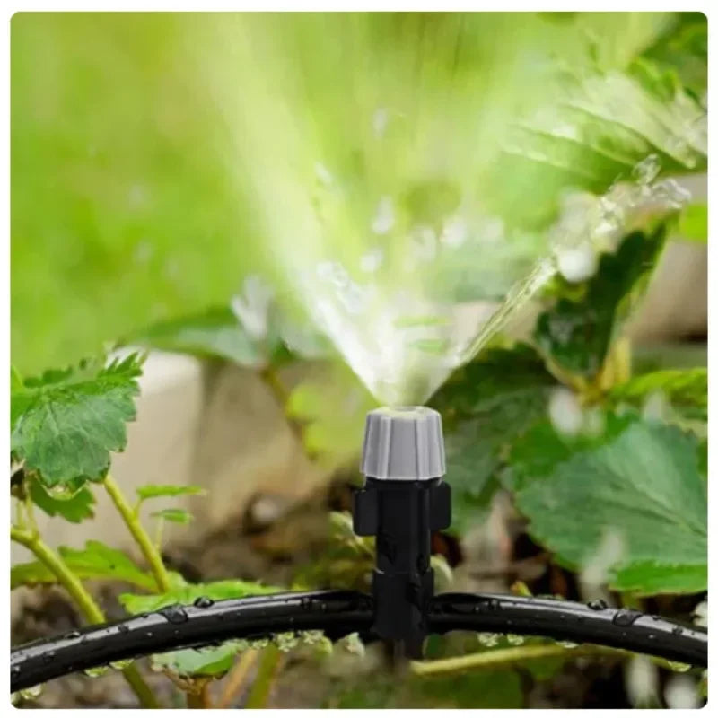 10-20M Automatic Watering Irrigation System Portable Misting Fog Nozzles Garden Hose Spray Head W/ 4/7mm Tee Connector for Patio