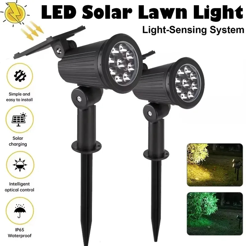 1/2/4PCS 9LED Solar Spotlight Outdoor Waterproof Garden Spot Lights