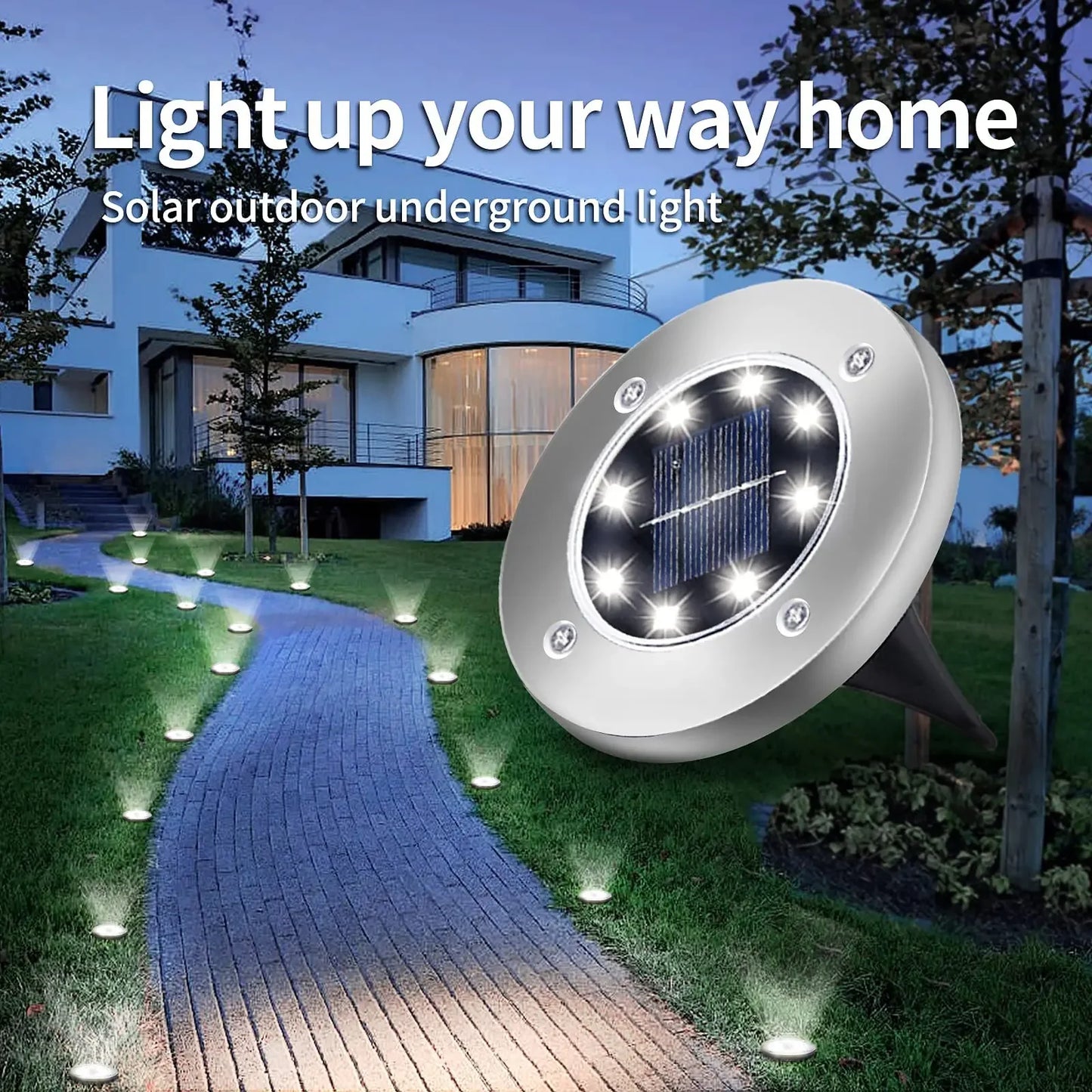 1/2pcs/4pcs/8pcs Outdoor Solar Lights Buried Garden Decor 8/20LED