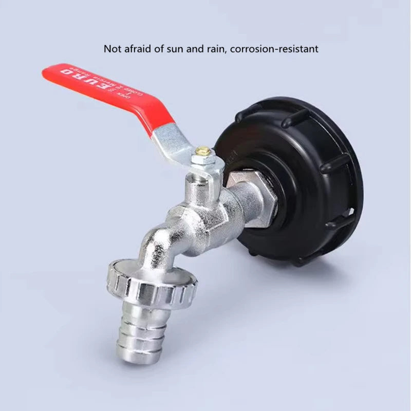 1PC Durable IBC Tank Tap Adapter S60*6 Coarse Thread to 1/2'' 3/4'' Connector Replacement Valve Garden Home Valve Fitting Faucet