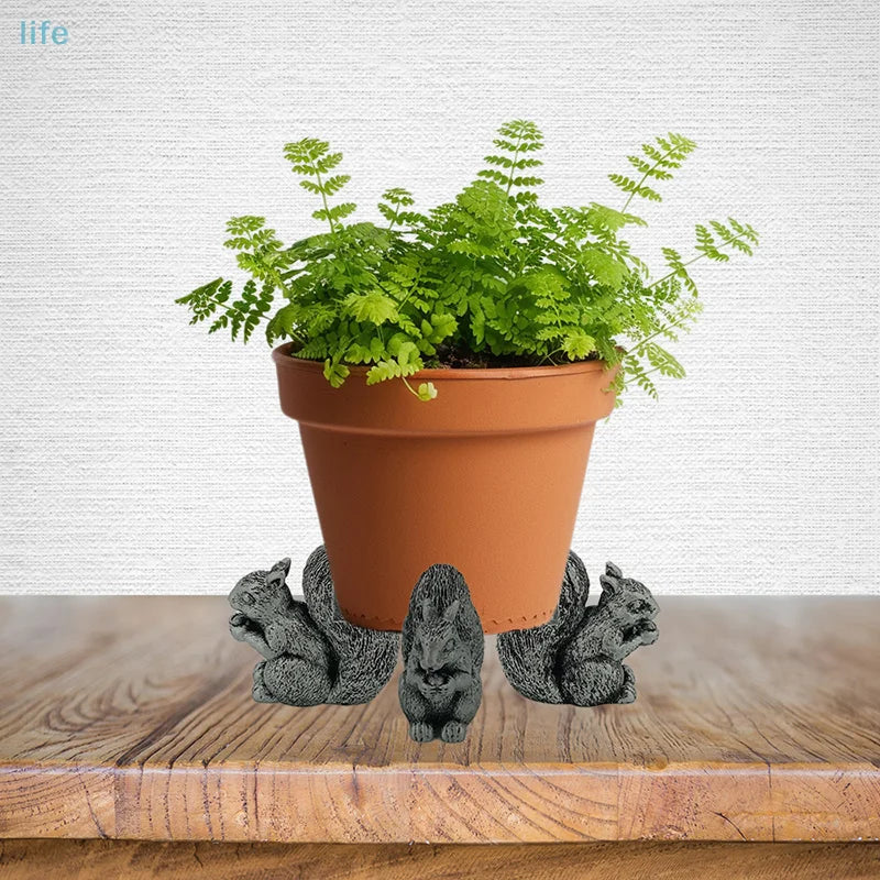 Flower Pot Feet Animal Figures Plant Pot Feet For Outdoor Support 3 Pack Animal Statues Plant Stand Resin Pot Feet