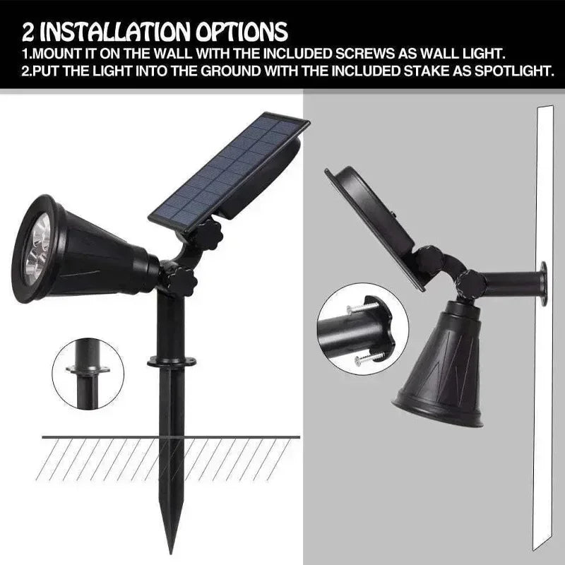 1/2/4PCS 9LED Solar Spotlight Outdoor Waterproof Garden Spot Lights