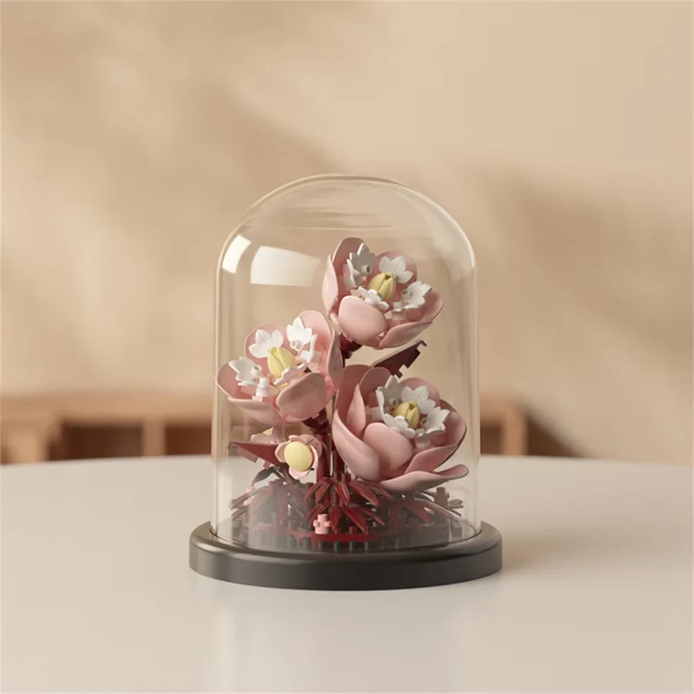 Eternal Flower Bouquet Bonsai Potted Plant Micro Building Blocks Model Home Decoration Toy For Kid Birthday Gift