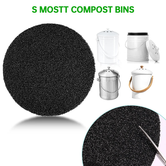 12Pcs Charcoal Filters for Kitchen Compost Bin Activated Charcoal Compost Bin Filters Round Reusable Replacement Compost Filters