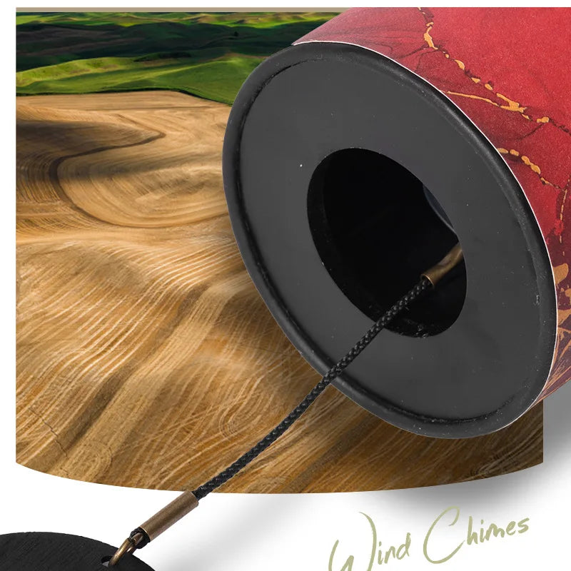 HLURU Bamboo Wind Chimes 9 Notes 4 Chord C G Am Dm Chord Zen Meditation Windbell Home Garden Patio Balcony Hanging Ornaments