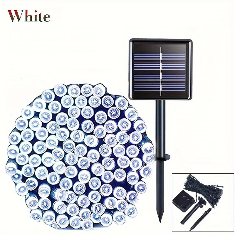 50/100 LEDs Solar Twinkling Fairy Lights 8 Modes LED String Lights Outdoor 23/39FT for Garden Party Decoration Ambient Lighting