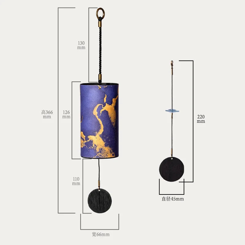 HLURU Bamboo Wind Chimes 9 Notes 4 Chord C G Am Dm Chord Zen Meditation Windbell Home Garden Patio Balcony Hanging Ornaments