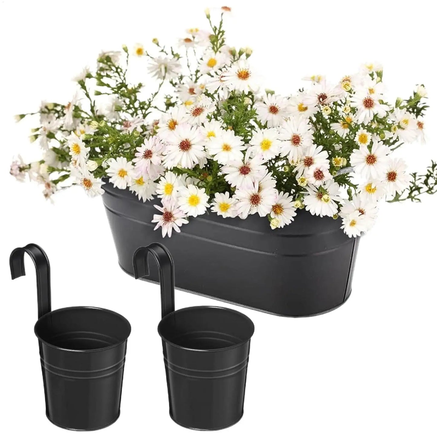 Outdoor Railing Planter Outdoor Balcony Railing Planter Hangable Houseplant Pots Metal Flower Boxes For Outside Fence Backyard
