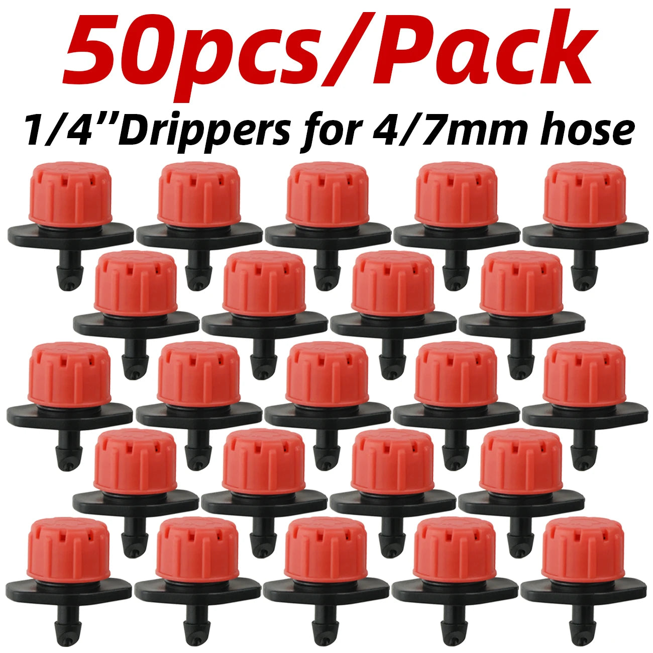 50pcs Barbed Connectors Irrigation Fittings Drip Irrigation Barbed Connectors 4/7mm Tubing Fittings for Flower Pot Garden Lawn 5