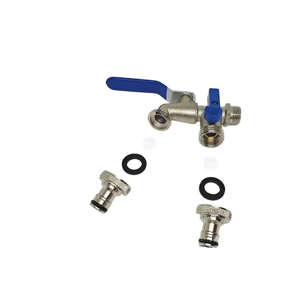 1/2''Zinc Alloy Faucet Water Splitter Water Connection Adapter Outdoor Switch Garden Irrigation Pipe Connector Faucet