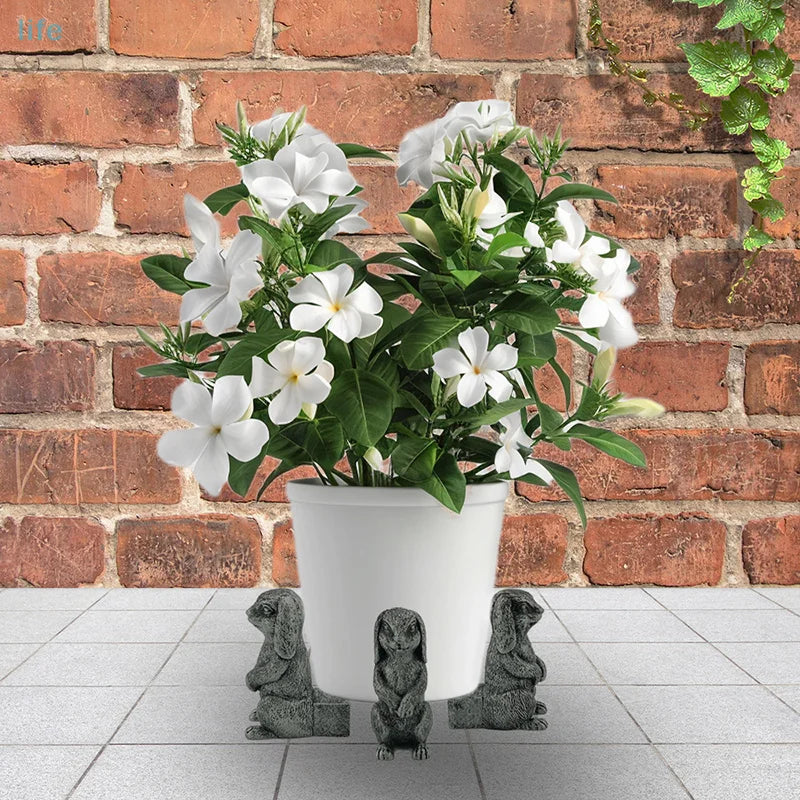 Flower Pot Feet Animal Figures Plant Pot Feet For Outdoor Support 3 Pack Animal Statues Plant Stand Resin Pot Feet