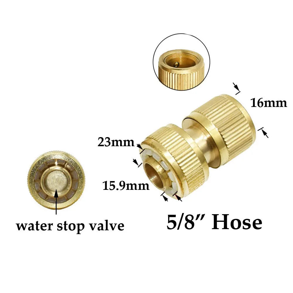 1/2'' 5/8" 3/4'' 1'' Brass Hose Quick Connector Wa - Garden Supply from TinyRootsGrow