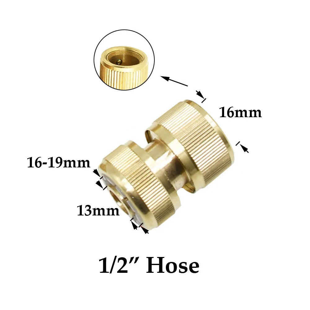 1/2'' 5/8" 3/4'' 1'' Brass Hose Quick Connector Water Stop Fitting