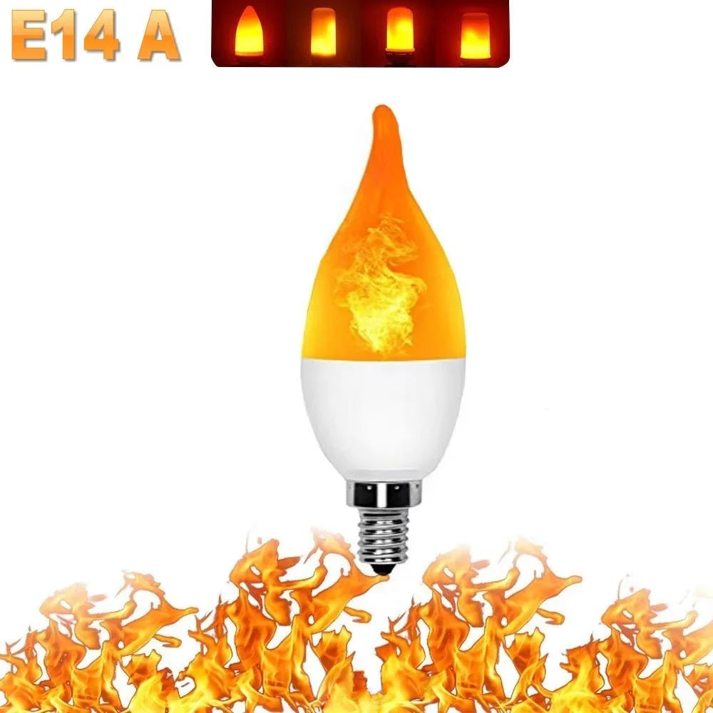 B22/E27 LED Flame Effect Bulb – 4 Modes Flickering Fire Simulation Light for Home, Garden, Party, Bar, Festival & Outdoor Decor