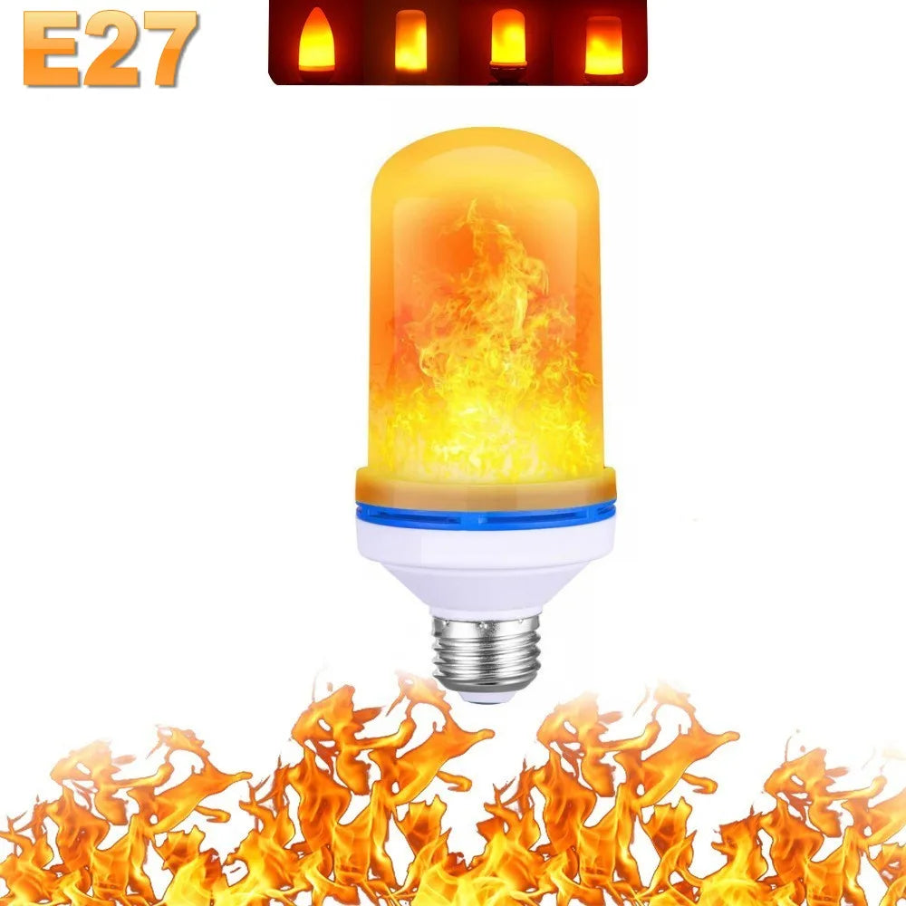 B22/E27 LED Flame Effect Bulb – 4 Modes Flickering Fire Simulation Light for Home, Garden, Party, Bar, Festival & Outdoor Decor