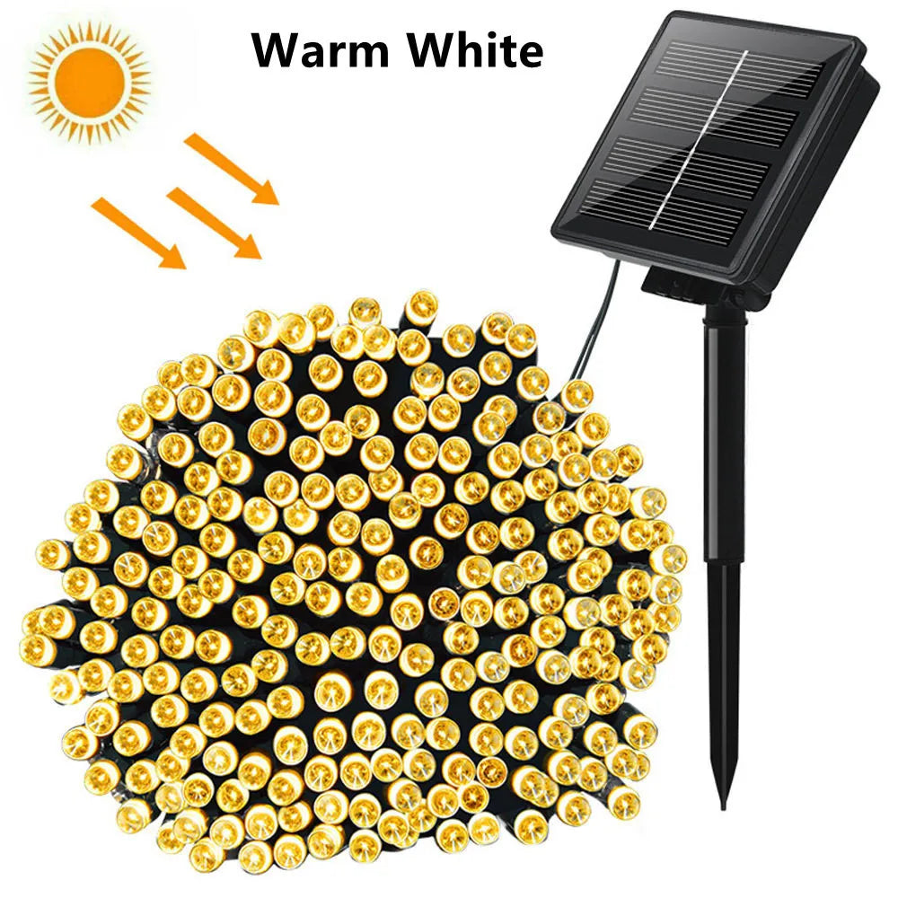 50/100 LEDs Solar Twinkling Fairy Lights 8 Modes LED String Lights Outdoor 23/39FT for Garden Party Decoration Ambient Lighting