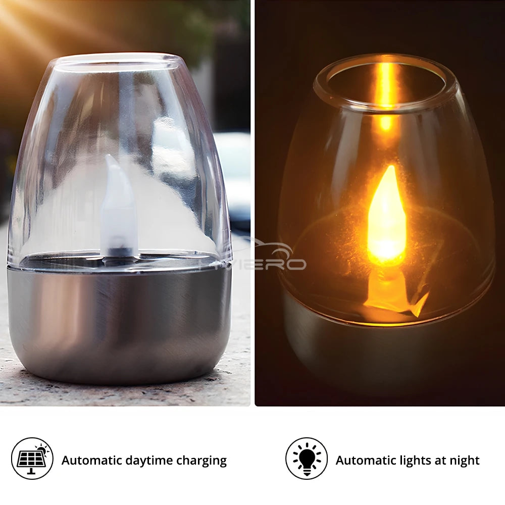 LED Solar Candles Light Flameless Rechargeable Night Light For Garden Decor Outdoor Wedding Party Waterproof Atmosphere Lamp