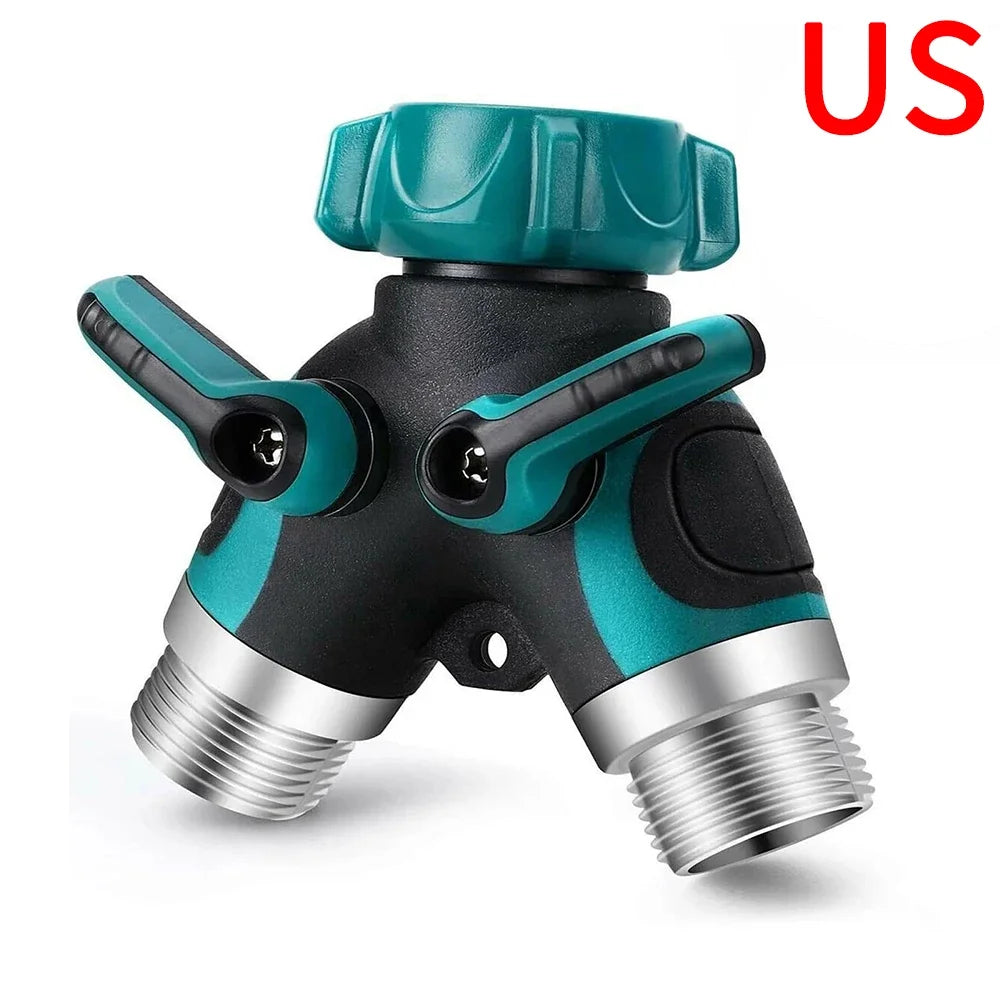 Y-Type Zinc Alloy Hose Splitter Double Way Joint One Split Two Faucet Diverter Garden Accessories Internal Thread Water-Diverter