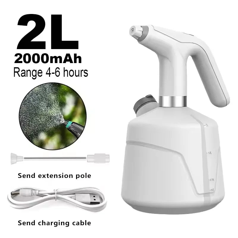 2L Agricultural Electric Spray Household Automatic Water Spray Disinfection Spray Garden Irrigation Tools Electric Watering Can