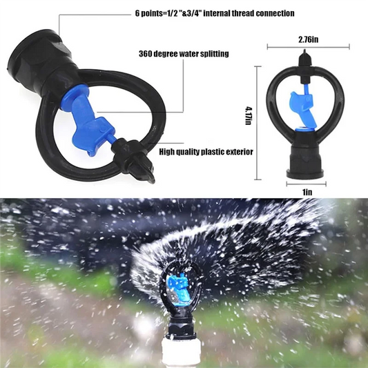 BAAG-50PCS Butterfly Sprinkler Automatic External Wire Impeller Nozzle 360 Degree Automatic Rotation Sprinkler Irrigation
