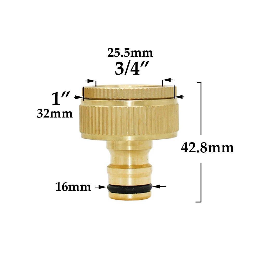 1/2'' 5/8" 3/4'' 1'' Brass Hose Quick Connector Water Stop Fitting
