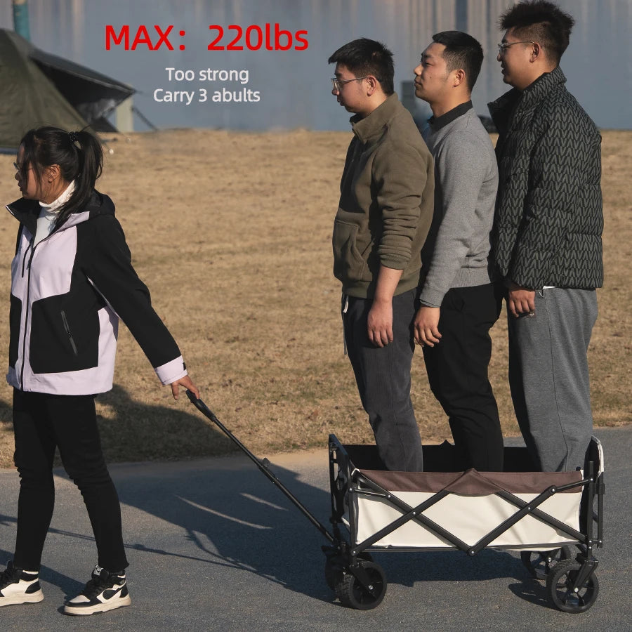 Shopping Beach Garden Pull Trolley Heavy Duty Large Capacity Folding Wagon Collapsible Folding Outdoor Portable Utility Cart