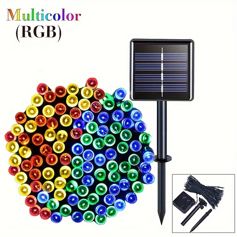 50/100 LEDs Solar Twinkling Fairy Lights 8 Modes LED String Lights Outdoor 23/39FT for Garden Party Decoration Ambient Lighting