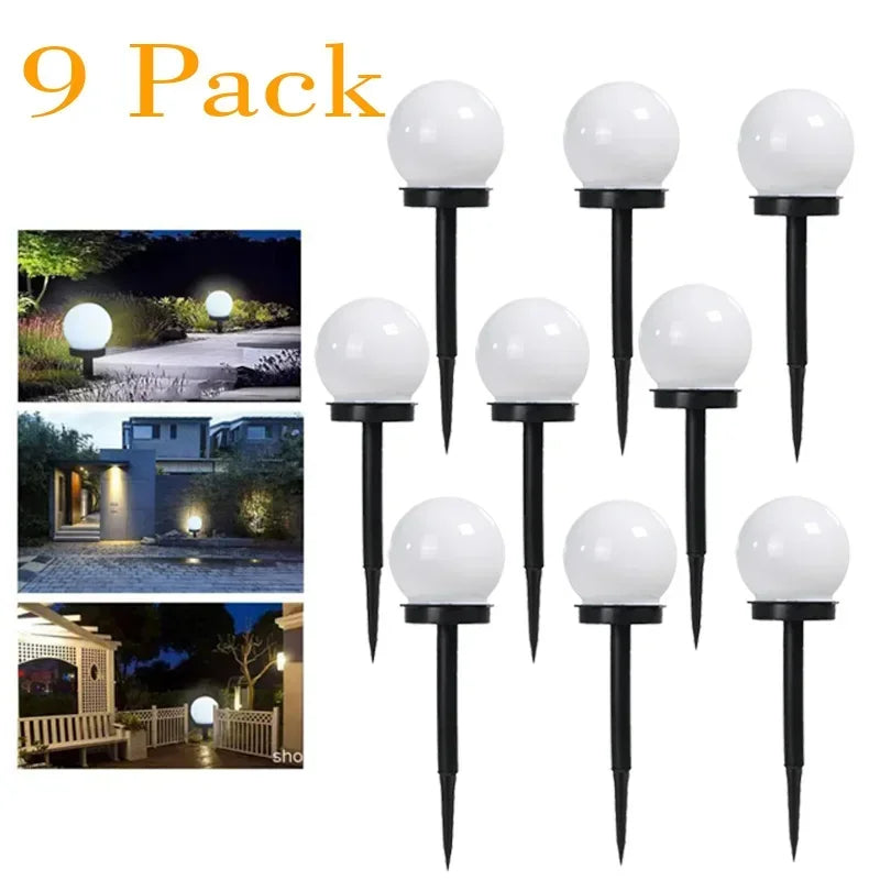 1/3/9PC Solar Powered LED Bulb Lamp Energy Light Waterproof Outdoor