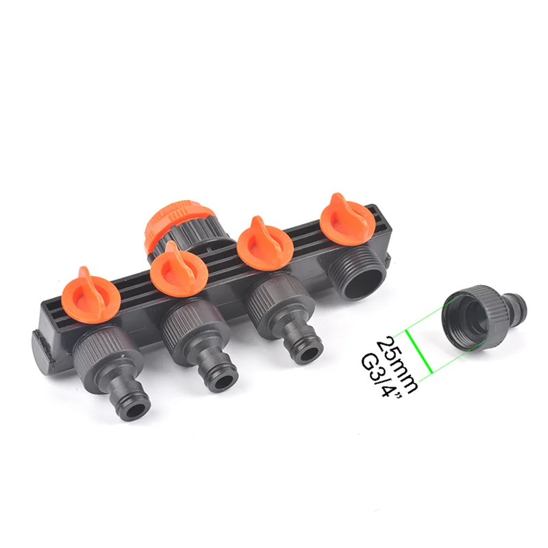 4 Way Hose Splitters For Automatic Watering Water Pipe Linker Timer Faucet Divider
