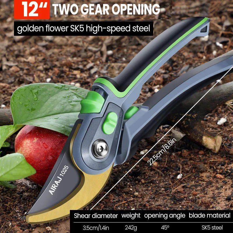 AIRAJ Plant Trim Garden Pruning Shears Horticulture Pruner Cut Shrub Garden Scissor Tool Branch Shear Orchard Folding Saw Set