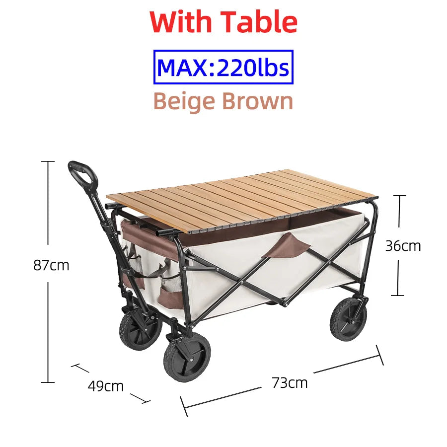 Shopping Beach Garden Pull Trolley Heavy Duty Large Capacity Folding Wagon Collapsible Folding Outdoor Portable Utility Cart
