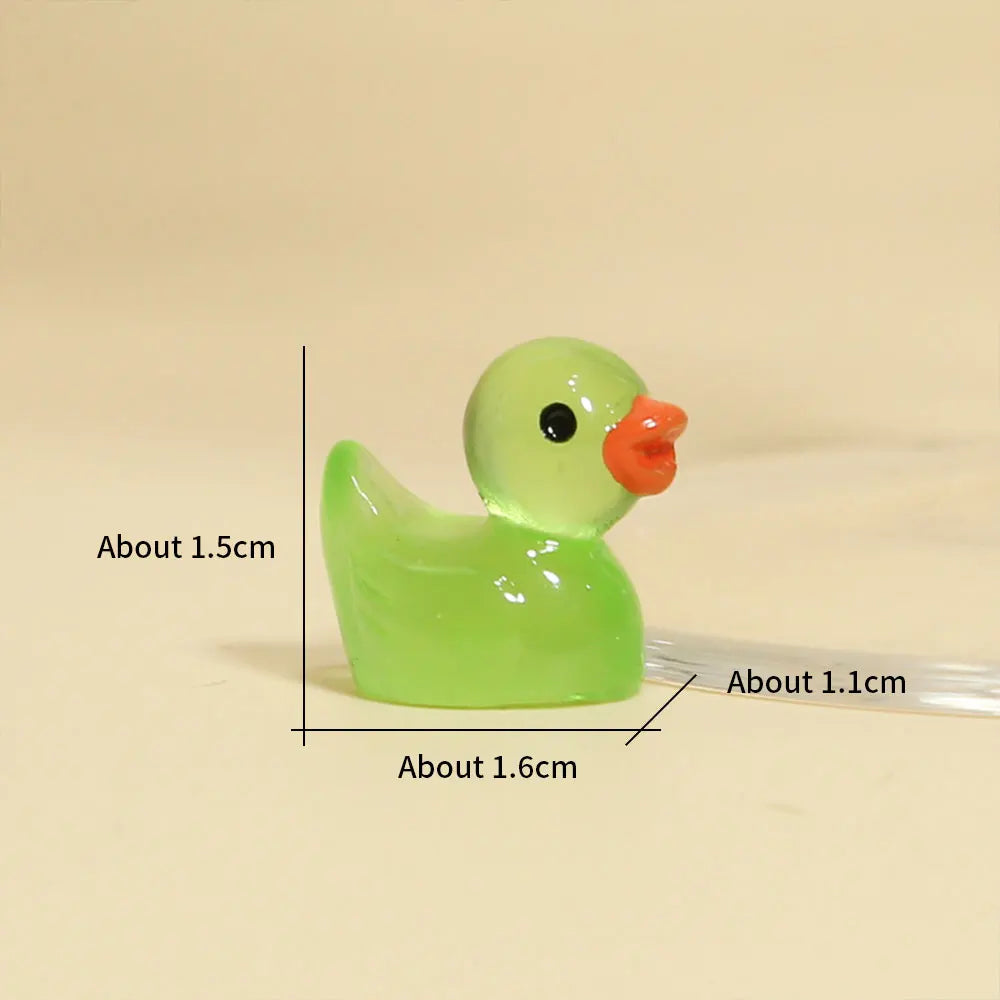 50 Glow-in-the-Dark Mini Ducks Luminous Moss Micro Landscape Fairy Garden Accessories Home Decoretion Night Glowing Figurines