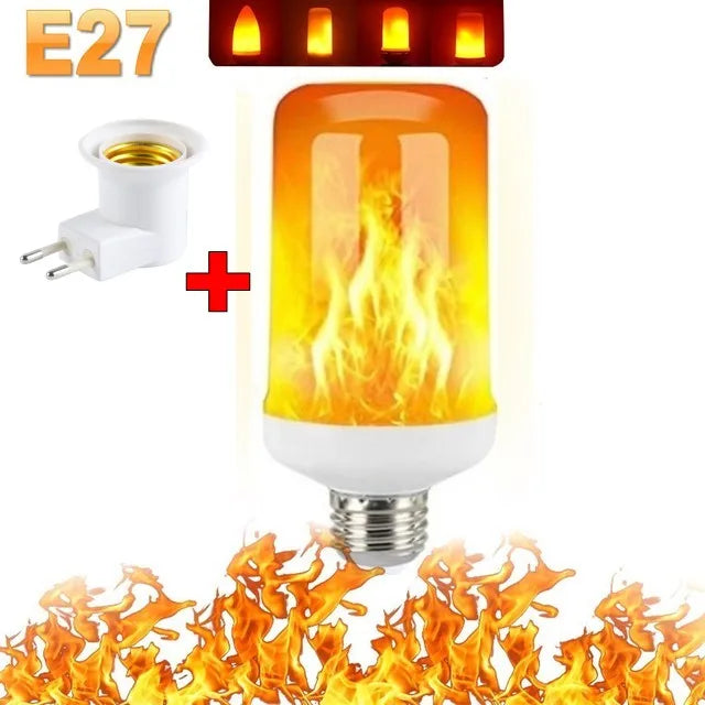 B22/E27 LED Flame Effect Bulb – 4 Modes Flickering Fire Simulation Light for Home, Garden, Party, Bar, Festival & Outdoor Decor