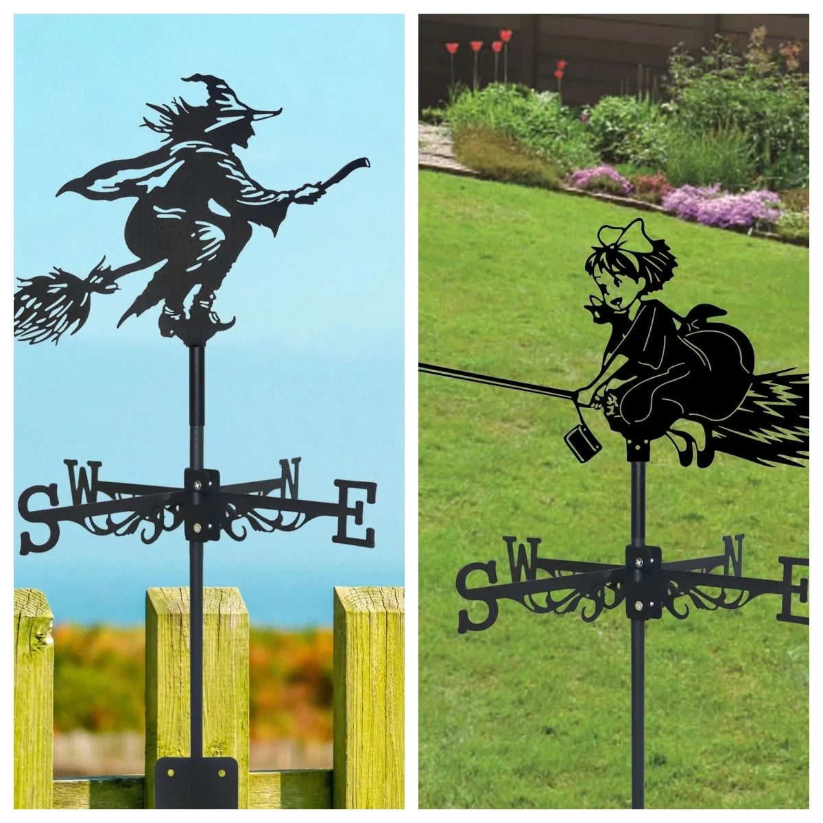 Metal Weathervane Silhouette Art Vane Standing Decor Roof WeatherVane Garden Yard Decoration For Shed Home Fence