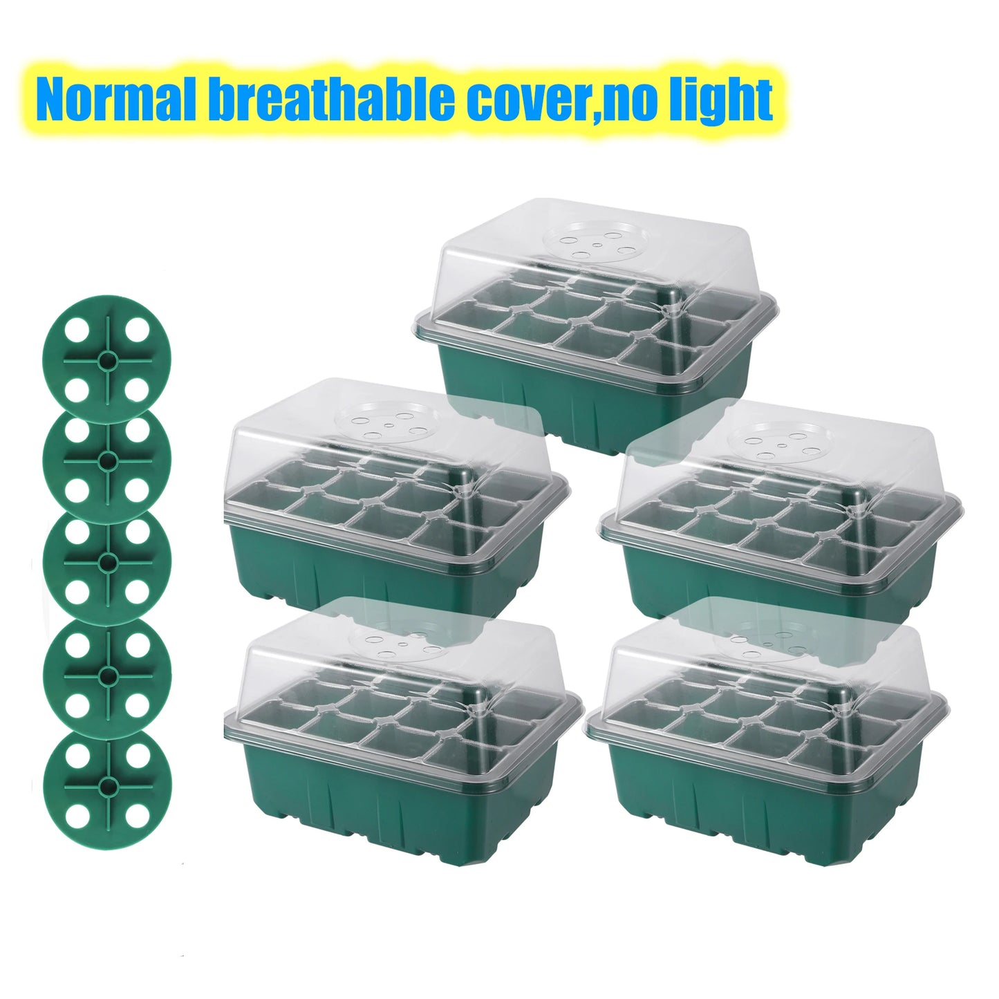 Seed Starter Trays with Grow Light, Seeding Starter Kits with Humidity Domes Cover, Indoor Gardening Plant Germination Trays