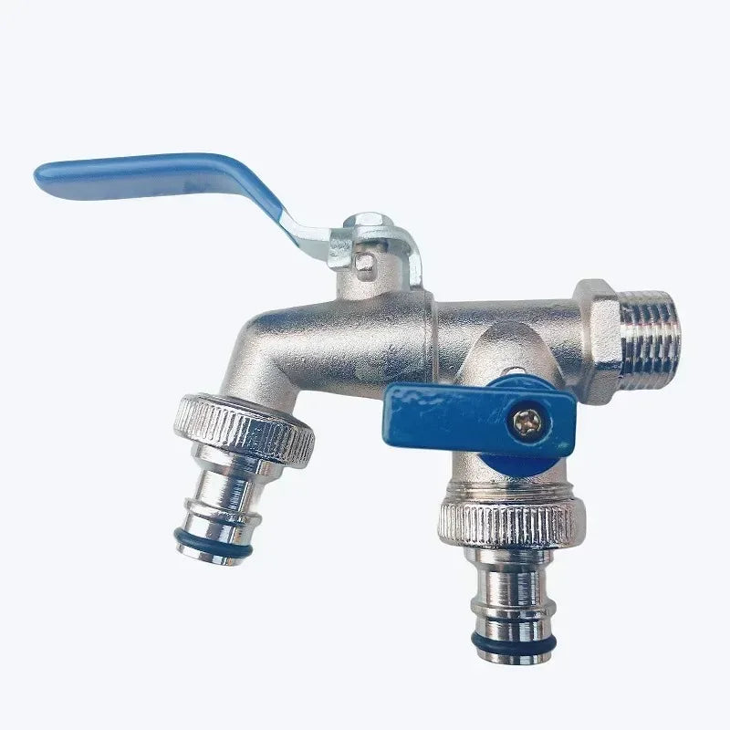 1/2'' 3/4'' Double Head Water Faucet Water Splitte - Garden Supply from TinyRootsGrow