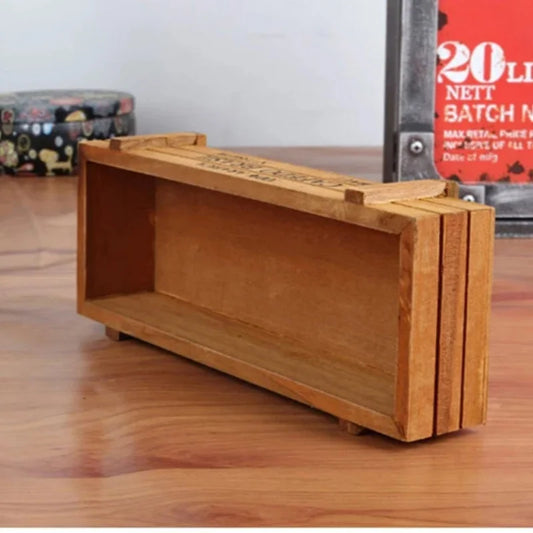 Retro Garden Plant Pot Vintage Wooden Storage Box for Sundries Stationery Pen Box Succulents Flower Pots Balcony Home Decoration