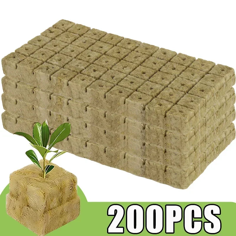 500/50PCS Planting Sponge Rock Wool Starter Plugs Hydroponic Grow Media Cubes Home Greenhouse Garden Accessories Seedling Block
