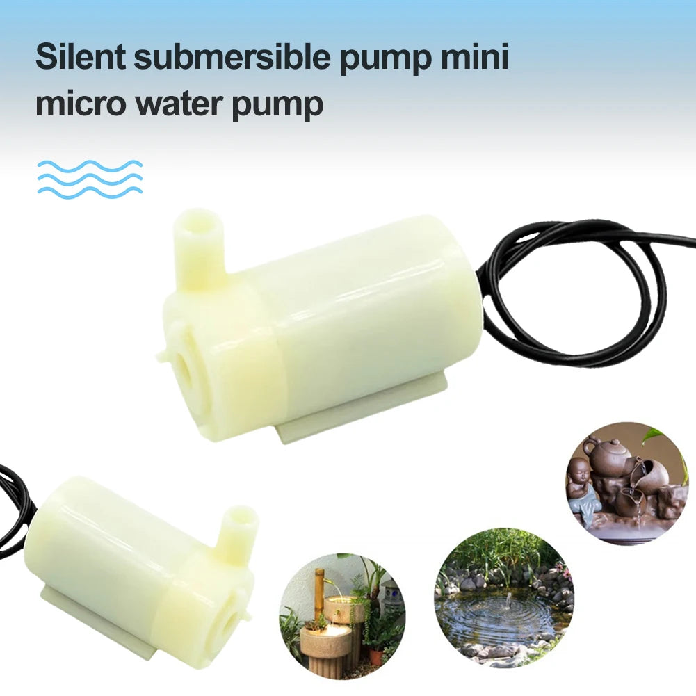 DC 3V 5V Micro Submersible Motor Pump Silent Portable Submersible Water Pump USB for Fish Tank Fountain Aquarium Garden