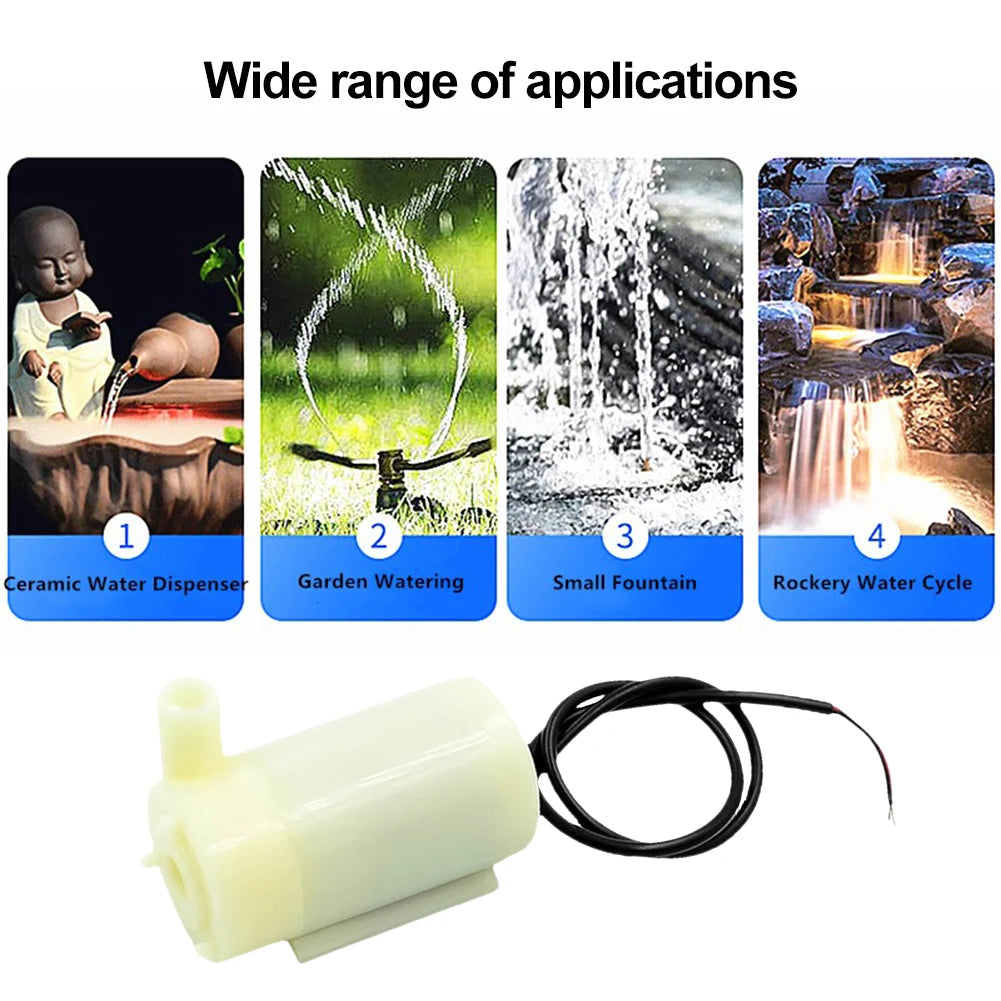 DC 3V 5V Micro Submersible Motor Pump Silent Portable Submersible Water Pump USB for Fish Tank Fountain Aquarium Garden