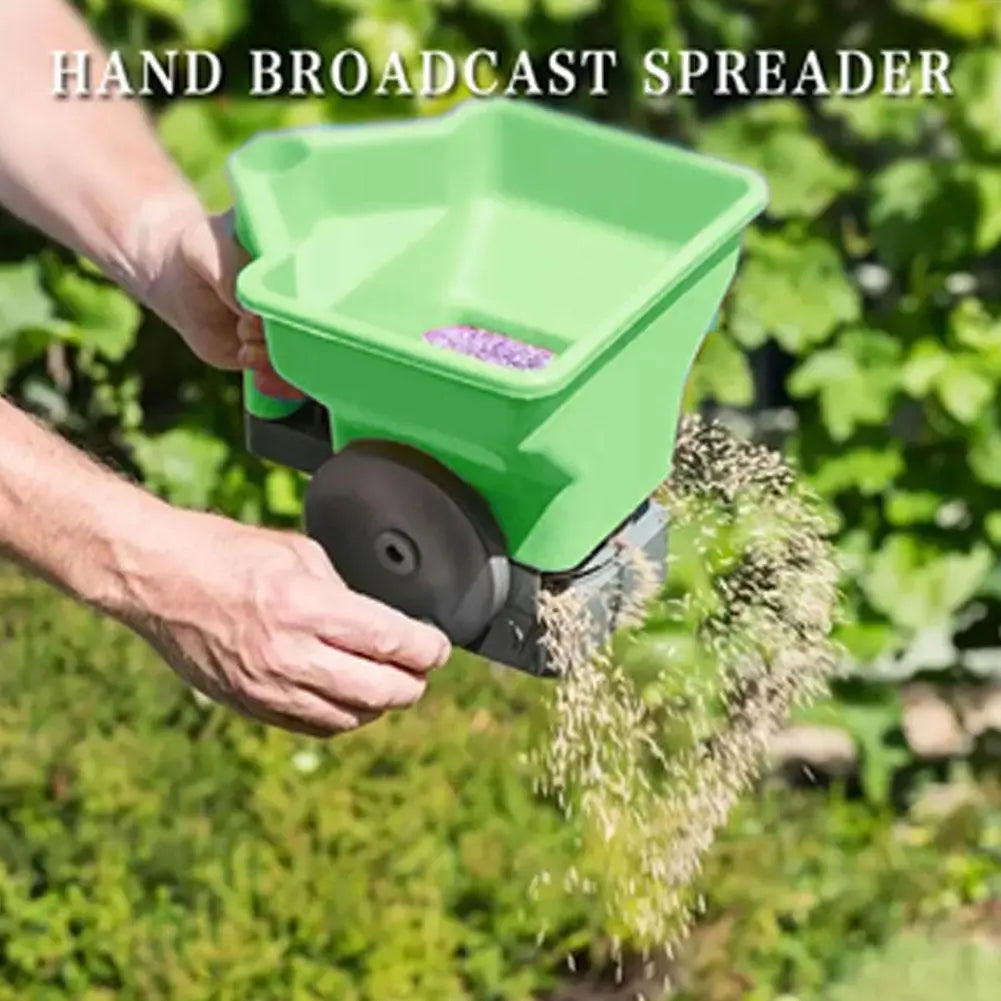 Gardening Seed Spreader Manual Seeder Capacity with 5 Gears Adjustable for Sowing Fertilizing Melting Snow for Garden Lawn